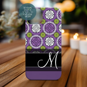 Trendy Floral Pattern - Orchid and Lime Green Case-Mate iPhone 14 Hoesje