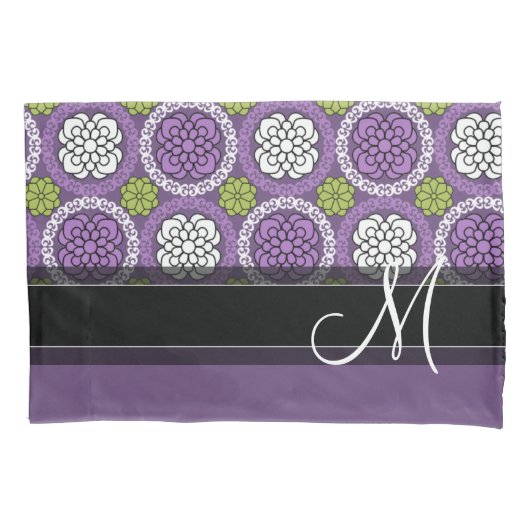 Trendy Floral Pattern - Orchid and Lime Green Kussensloop (Voorkant)