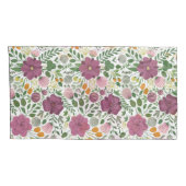Trendy Floral Pattern Pink Yellow Paars Greenery Kussensloop (Achterkant-Rechts)