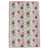 Trendy Floral Pattern Pink Yellow Paars Greenery Medium Cadeauzakje (Voorkant)