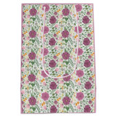 Trendy Floral Pattern Pink Yellow Paars Greenery Medium Cadeauzakje (Achterkant)