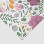 Trendy Floral Pattern Pink Yellow Paars Greenery Tissuepapier (Detail)