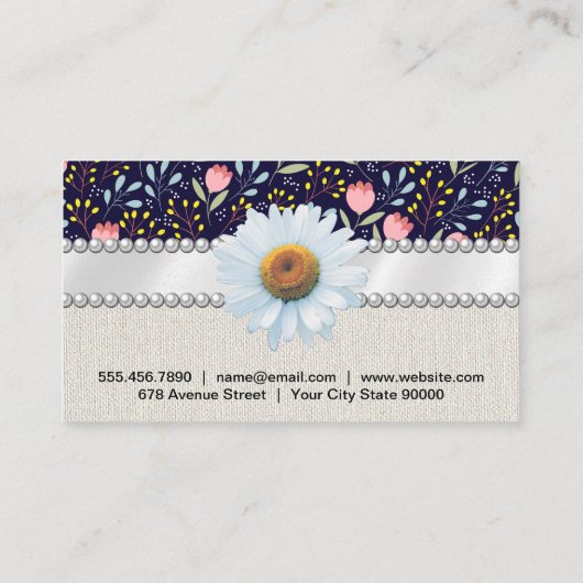 Trendy Floral Pattern Visitekaartje (Achterkant)