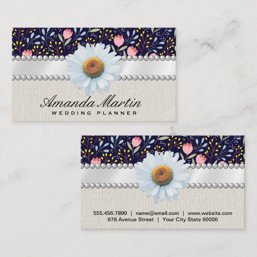 Trendy Floral Pattern Visitekaartje (Voorkant / Achterkant)