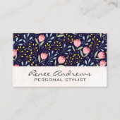 Trendy Floral Pattern Visitekaartje (Voorkant)