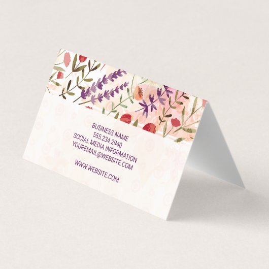 Trendy Floral Pattern Visitekaartje (Achterkant)