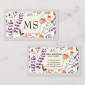 Trendy Floral Pattern Visitekaartje (Voorkant / Achterkant)