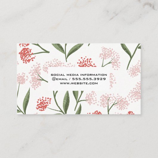Trendy Floral Pattern Visitekaartje (Achterkant)