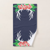 Trendy Floral Peonies & Deer Antlers Bad Handdoek (Handdoek)