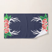 Trendy Floral Peonies & Deer Antlers Bad Handdoek (Handdoek)