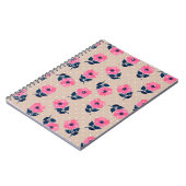 Trendy Floral Pink Beige Feminine Pattern Notitieboek (Linkerzijde)
