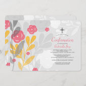 Trendy Floral religieuze uitnodiging (Voorkant / Achterkant)