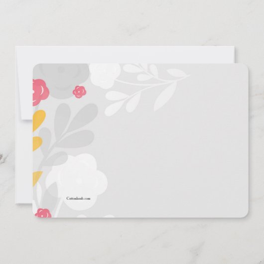 Trendy Floral religieuze uitnodiging (Achterkant)