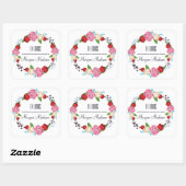 Trendy Floral Rozen Krans Bookplate Vierkante Sticker (Vel)