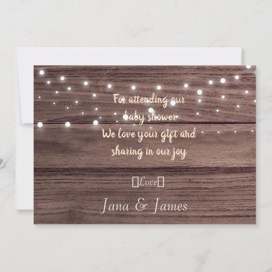 trendy Floral Rustic-strijklichten bedankt Kaart (Achterkant)