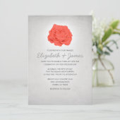 Trendy Floral White Wedding Invitations Kaart (Staand voorkant)