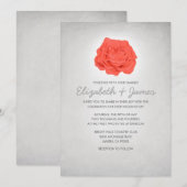 Trendy Floral White Wedding Invitations Kaart (Voorkant / Achterkant)