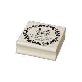 Trendy Floral Wreath Custom Monogram Rubberstempel (Stempel)