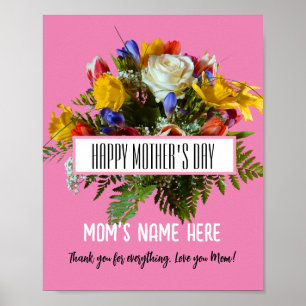TRENDY FLORALE GELUKKIGE MOEDERDAG POSTER