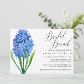 Trendy Flower Blue Hydrangea bruiloft Bridal Brunc Kaart (Staand voorkant)