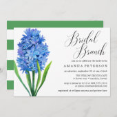 Trendy Flower Blue Hydrangea bruiloft Bridal Brunc Kaart (Voorkant / Achterkant)