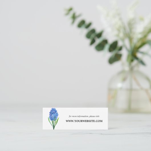 Trendy Flower Blue Hydrangea Website Kaarten | Min Mini Visitekaartje (Staand voorkant)