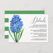 Trendy Flower Blue Hydrangea Wedding Details Kaart (Voorkant / Achterkant)