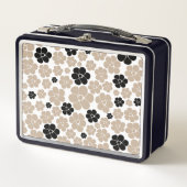 Trendy Flower Pattern in Taupe, Black en White (Voorkant)