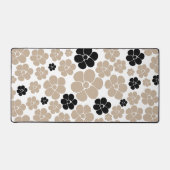 Trendy Flower Pattern in Taupe, Black en White Bureaumat (Voorkant)