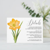 Trendy Flower Yellow Crocus bruiloft details Kaart (Staand voorkant)
