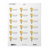 Trendy Flower yellow crocus daffodil bruiloft Etiket (Full Sheet)