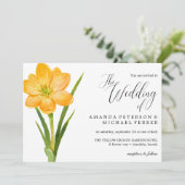 Trendy Flower Yellow Crocus rustic bruiloft Kaart (Staand voorkant)