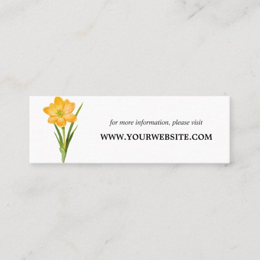 Trendy Flower YELLOW CROCUS Website Kaarten | Mini Mini Visitekaartje (Voorkant)