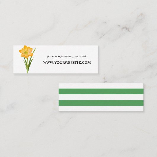 Trendy Flower YELLOW CROCUS Website Kaarten | Mini Mini Visitekaartje (Voorkant / Achterkant)