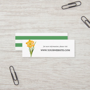 Trendy Flower YELLOW CROCUS Website Kaarten Mini Visitekaartje