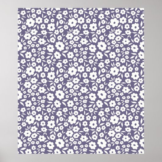 Trendy flowers seamless pattern. Small vintage flo Poster (Voorkant)