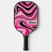Trendy Fluid Curvy Pink Persoonlijk Pickleball Paddle (Achterkant)