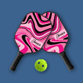 Trendy Fluid Curvy Pink Persoonlijk Pickleball Paddle