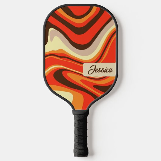 Trendy Fluid Curvy Red Persoonlijk Pickleball Paddle (Voorkant)