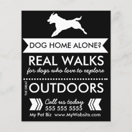 Trendy Flyer met Silhouet van een Zwarte Hond voor