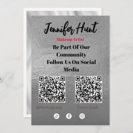 Trendy Flyers Social Media QR Code Uitnodiging (Voorkant / Achterkant)