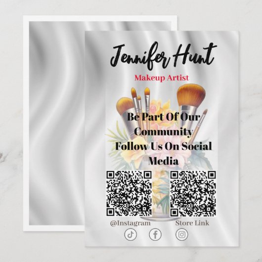 Trendy Flyers Social Media QR Code Uitnodiging (Voorkant / Achterkant)
