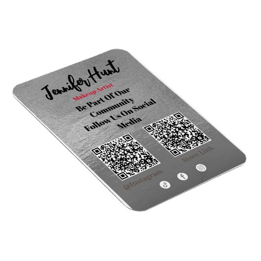 Trendy Flyers Social Media QR Code Uitnodiging Magneet (Rechterzijde)