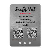 Trendy Flyers Social Media QR Code Uitnodiging Magneet (Verticaal)