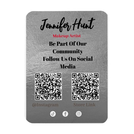 Trendy Flyers Social Media QR Code Uitnodiging Magneet (Verticaal)