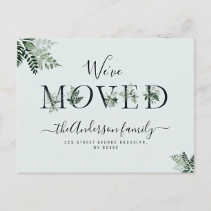 Trendy foliage letters New Home Briefkaart