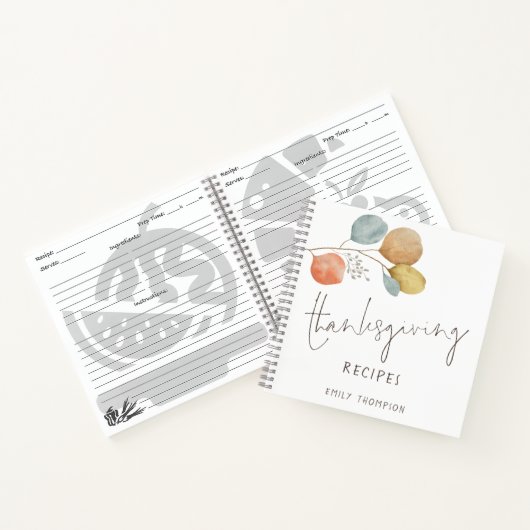 Trendy Foliage Name Thanksgiving Recipes Notitieboek (Binnen)