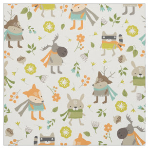 Trendy Folksy Woodland Animals Stof