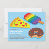 Trendy Food Pool drijft verjaardagsfeestuitnodigin Kaart (Voorkant)