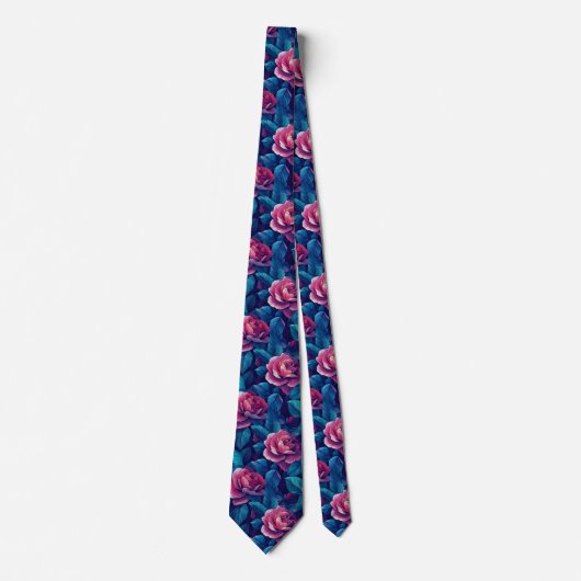 Trendy For Him Rose Floral Stropdas (Voorkant)